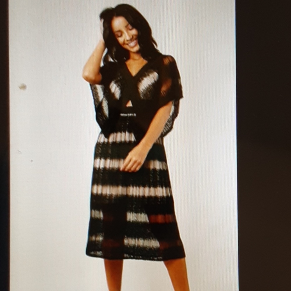 Foxiedox Black and Nude Kimono Dress  (Large)